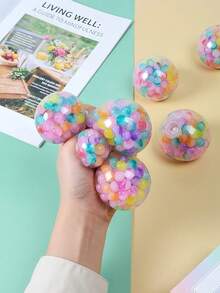 POKOJA LAND 1pc Pastel Spherical Desk Pet - Tactile Sensory Squeeze Feedback Pressure Relief Ball Figurine - Aesthetic Room Decor For Home Office Bedside Table - Heartfelt Gift For Women Men Best Friends - Multicolor - View 3