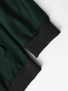 EGENSIO Men's Baseball Collar Color Block Zipper Casual Versatile Daily Wear Long Sleeve Jacket - Mint Green - View 6