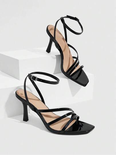 CUCCOO SZL Women's Square Toe Buckle Design Fashion High Heel Sandals Summer