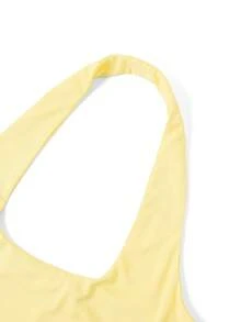 Ellevyn Women's Halter Top And Lemon Print Mini Skirt Set, Suitable For Vacation - Multicolor - View 3