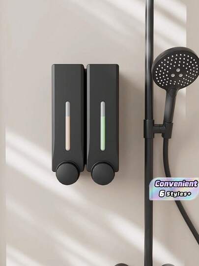 Shower Wall Shampoo Dispenser, Shampoo And Conditioner Dispenser, Shampoo Dispenser, Bathroom Perforated/Non Perforated Shower Gel Soap Dispenser Set, Suitable For Hotel Bathroom Kitchen Supplies, Kitchen Accessories, Kitchen Tools
