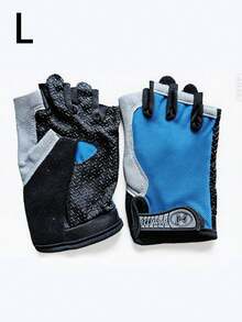 Sports Cycling Half-Finger Gloves, Unisex, Shock-Absorbing Training, Gym Workout, Breathable Mesh Gloves, Sports Protective Gear - Blue - View 10