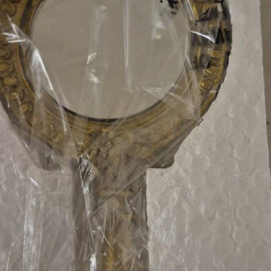 Cirelle 复古手镜 - 便携式化妆镜,适用于特殊场合,是生日/婚礼/商务礼品的完美之选 - 金色 - 查看 1