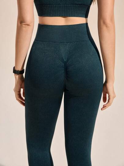 Exploreva Quần legging nữ màu trơn, cạp cao, không đường may, chất liệu mờ, thích hợp cho hoạt động thể thao và tập yoga hàng ngày.