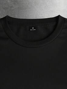 STYNVO Men's Letter Print Round Neck Short Sleeve T-Shirt And Shorts Casual Set - Black - View 4