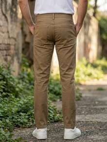 Pantalon de gabardina para hombre - Café integral - Ver 2