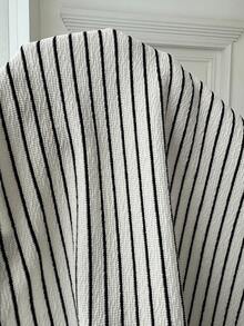 SHEIN EZwear Plus Size Women 2pcs Set - Striped Minimalist Round Neck Tank Top And Casual Pants - Black and White - View 7