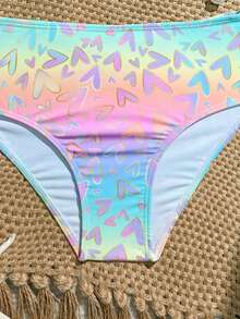 SHEIN Tween Girl Bowknot Printed Swimwear - Multicolor - View 5