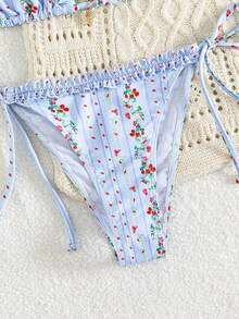 Swim Mod Bộ bikini buộc dây cổ gợi cảm dành cho nữ, họa tiết thanh lịch, đồ bơi đi biển. - Nhiều màu - Xem 5