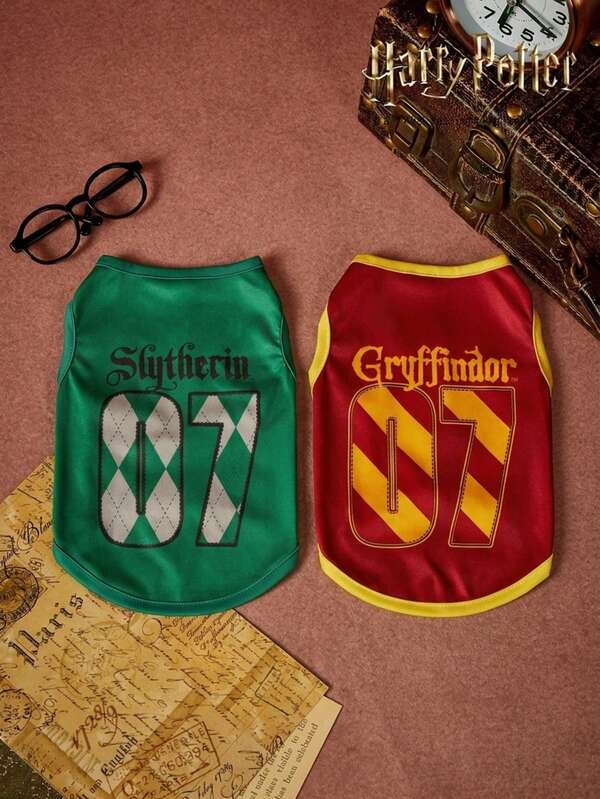PETSIN HARRY POTTER X 2 chiếc áo tank top cho thú cưng kiểu học viện ma thuật số 07, nhiều màu sắc, mềm mại, thoáng khí.