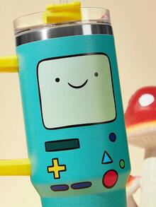 ADVENTURE TIME X SHEIN Cốc giữ nhiệt 40oz có tay cầm, cốc cách nhiệt, bình nước giữ nhiệt chân không, cốc du lịch bằng thép không gỉ, cốc dùng trên xe hơi. - Màu xanh nhạt - Xem 7