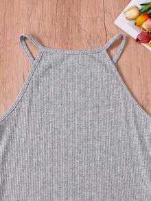 SHEIN 少女纯色无袖休闲夏季连衣裙 - 彩色 - 查看 3