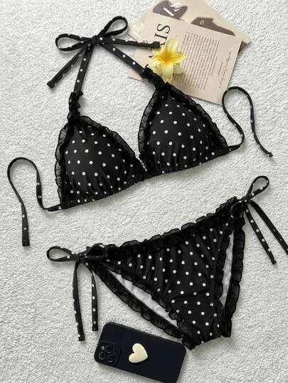 Swim Mod 2026 New Summer Sexy Lace Trim Bikini Two Pieces Swimsuit Set, Plus Size