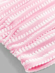 SHEIN Tween Girls' Casual Yellow White Striped Tank Top And Shorts Set,Comfortable&Minimalist Two Pieces Short Summer Clothes - Pink - View 9