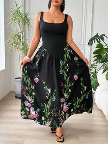 SHEIN EZwear 黑色休闲加大码女式连衣裙 - 彩色 - 查看 7