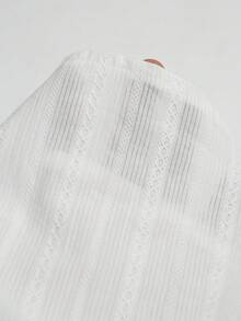 Elamini Đầm ngắn mùa hè ôm dáng, màu trơn, viền ren, cổ chữ V, thắt nơ, chất liệu 100% cotton dành cho nữ, phong cách ngọt ngào và quyến rũ. - trắng - Xem 8