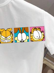 GARFIELD | SHEIN Manfinity Joysei Bộ áo thun nam đồng bộ - trắng - Xem 3