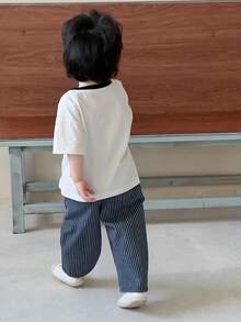 Dazy Kids Quần jean kẻ sọc dáng rộng thoải mái cho bé trai - Màu xanh lam - Xem 5