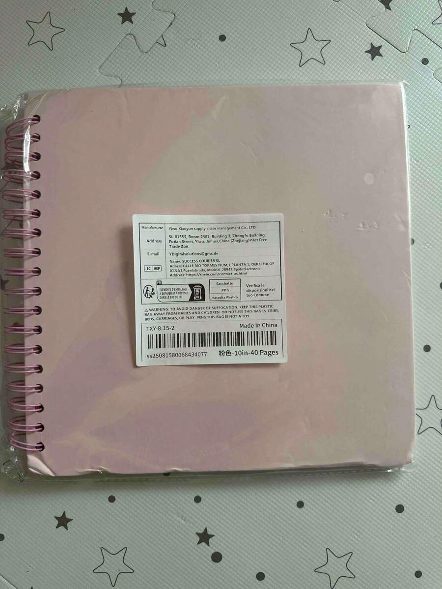SHEIN Album ảnh tự làm kích thước 7*7 inch/8x8 inch/10x10 inch, 40 trang/20 tờ, bìa cứng, giấy Kraft, album ảnh lưu niệm cho đám cưới và kỷ niệm gia đình. - Hồng - Xem 1