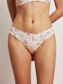 Elorette Women's Elegant Romantic Floral Print Bow Decor Panties - Multicolor - View 3