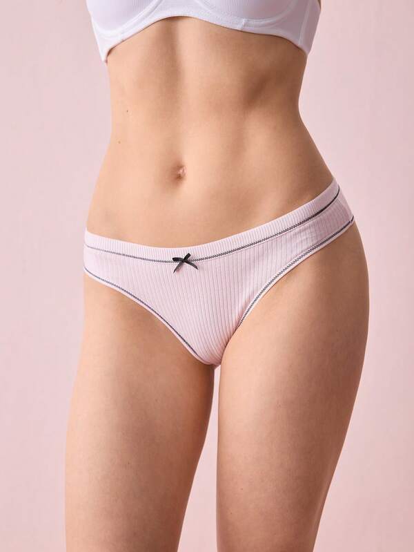 Bonmuse 7 chiếc quần lót dây thong nữ có nơ trang trí, kiểu G-string gợi cảm, mềm mại và thoáng khí.