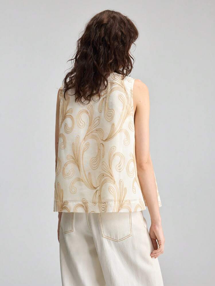 Women's Round Neck Leaf Print Casual Versatile Daily Wear Shirt All-Season Versatile Modern Urban Fashion Business Casual Women's Wear Office Attire Understated Old-Money Style, Elegant And Sophisticated, High-Quality Commuter And Airport Clothes Bohemian Style Vacation Outfits Seaside Women's Clothing, Country Music Concert Style, Western Style Clothing, Nomadic Casual Fashion Boho High-End, Elegant, Old-Fashioned Cruise Attire For Wedding Guests