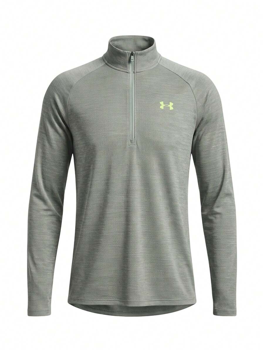 Under Armour Tech Men's Half Zip Sweatshirts Grey - Green and Grey - View 1