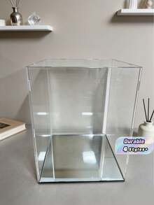 Acrylic Display Cabinets/Showcases/Glass Cabinets/Entrance Decorative Dustproof Display Cabinets (High-Definition Thick Acrylic Modules + Mirror-Like Bases), Suitable For Displaying Sculptures/Gifts/Models - Black Background + Mirror Finish - View 1
