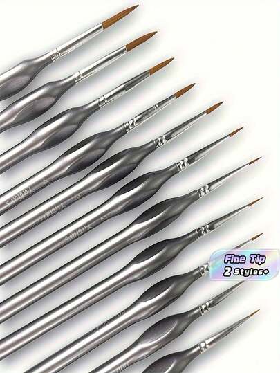 11pcs Delicate Mini Paint Brush Set, Gourd Handle - Suitable For Acrylic Painting, Miniature Models And Model Making - High Quality, Fine And Precise Brushes, Ideal For Artists And Hobbyists, Back To School Essential, Learning Supplies