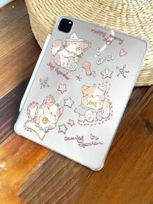 A Delicate And Cute Cartoon Cartoon Cat Double-Sided Painted Acrylic Transparent Crystal Back Cover, Shockproof And Durable, Suitable For IPad - Multicolor - View 2