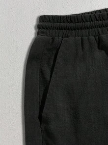 AXEPEAK Quần short cạp rút cho nam - màu đen - Xem 3