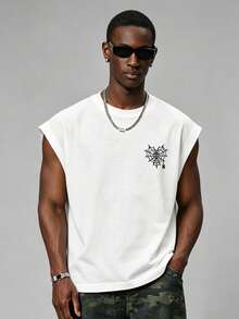 STYNVO Áo tank top nam ngắn ôm sát, thêu họa tiết mạng nhện, thích hợp cho các hoạt động thường ngày, kỳ nghỉ, du lịch, bơi lội, tiệc tùng, bãi biển và chụp ảnh. - trắng - Xem 7