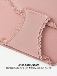 LUVLETTE Bộ 2 quần lót nữ Plus cạp cao chất liệu cotton thoáng khí, kiểu dáng basic nữ tính - Nhiều màu - Xem 4
