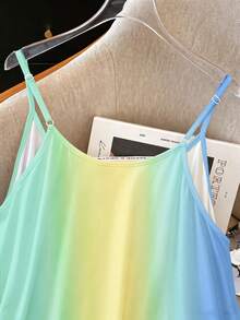 GlowEve CURVE Canotta casual oversize da donna con colore sfumato, magliette estive da donna con grafica - Multicolore - Visualizzare 3
