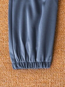 SHEIN Mirajuku 男童休闲短袖T恤和裤子套装 - 藏蓝色 - 查看 5