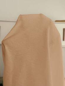 SHEIN Maternity Solid Color Round Neck Ruffle Hem Casual Maternity Tank Top Photoshoot Summer - Khaki - View 8