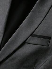 Manfinity Mode Blazer de traje formal de negocios para hombre de unicolor con cuello chal y manga larga, para ceremonia - Gris Oscuro - Ver 4
