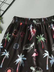 Teenage Boys' Dark Style Graphic Print Comfortable Sports Shorts - Black - View 4