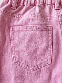 SHEIN 3件套 女童白色、蓝色、灰色牛仔短裤 - 彩色 - 查看 4