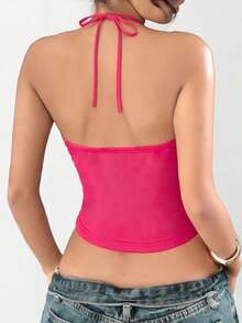 INAWLY Áo tank top hai dây màu hồng dưa hấu, hàng mới về mùa hè, áo hai dây gợi cảm đính ngọc trai giả, áo tank top ôm sát cơ bản phong cách retro Y2K, áo hai dây màu trơn màu hồng dưa hấu gợi cảm, thích hợp mặc hàng ngày, ở nhà, ngoài trời, đi bộ, đi nghỉ mát, mua sắm. Chất liệu co giãn, thích hợp mặc hàng ngày, ở nhà, ngoài trời, đi bộ, đi nghỉ mát, mua sắm. - Màu Hồng Tươi - Xem 3