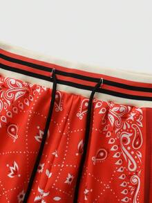 ROMWE MEN Prep Men's Drawstring Waist All-Over Print Casual Everyday Shorts - Multicolor - View 4