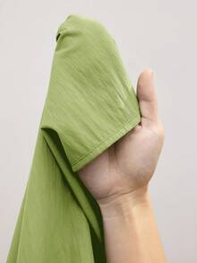 Maija Đầm nữ dáng rộng xếp tầng bồng bềnh, đầm thoải mái cổ tròn xẻ ngang phối bèo nhún, trang phục đi biển phong cách boho, đầm thường ngày thanh lịch dành cho nữ. - màu xanh lá - Xem 7