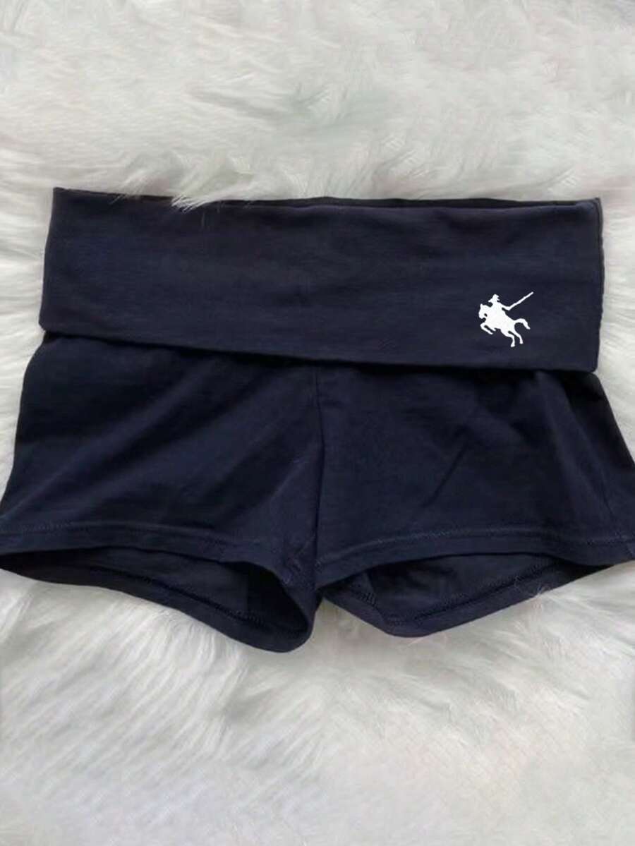 Quần legging/short in họa tiết, cạp lửng, dễ phối đồ, thích hợp mặc hàng ngày cho bé gái tuổi teen, mùa hè. - Màu xanh lam - Xem 1