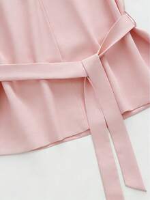 Franclia New Women's Casual Retro Waist-Cinching 2 Pieces Set - Pink - View 5