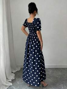 Rafferiza Đầm nữ thanh lịch in hoa, cổ vuông, viền bèo nhún, tay bèo nhún, thích hợp cho mùa xuân, hè và thu, đầm ngắn. - Nhiều màu - Xem 2