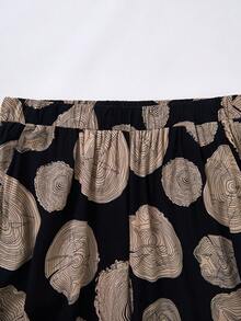 Rusticease Plus Size Summer Casual All-Over Print Round Neck Short Sleeve Top And Drawstring Pants 2 Pieces Set  Women's Country Clothing Casual Sets For Women Summer Summer Outfit For Women Festival Outfits For Women Beach Outfits For Women Vacation Outfits Women Holiday Outfits  For Women Country Concert Outfit - Multicolor - View 6