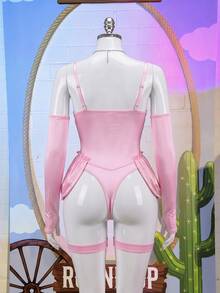 Fantasy Costume Fantasy Costume Bộ trang phục nơ ruy băng 3 món dành cho nữ - Hồng - Xem 2