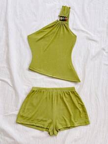 Soleia 新款女裝夏季服飾 度假穿搭 女款兩件套日常穿著 島嶼度假風 波希米亞 Boho 風格 浪漫花卉 - 綠色 - 查看 6