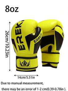 Yellow 8oz 10oz 12oz 14oz 16oz Unisex Breathable Boxing Gloves, Suitable For Boxing, Kickboxing, MMA, Muay Thai, MMA, And Heavy Bag Training. Comfortable Boxing Gloves. - Yellow - View 13