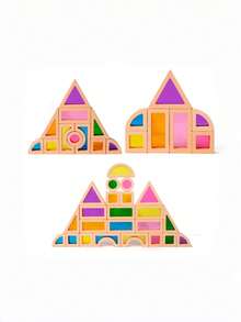 MINKOJA Wooden & Acrylic Sunlight & Color Blocks – Creative Stacking Toy For Cognitive Development & Parent-Child Interaction - Multicolor - View 12
